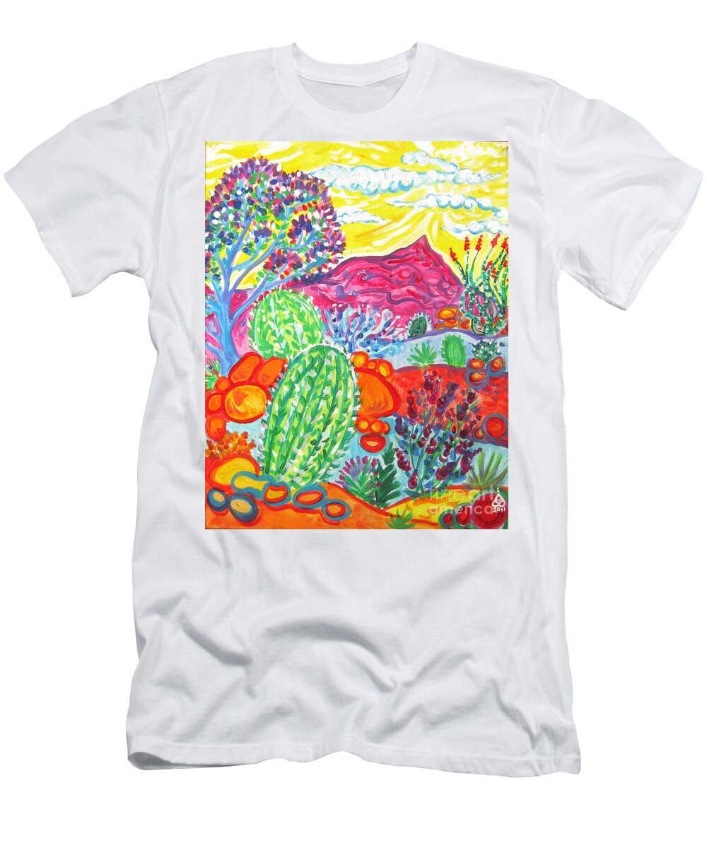 Arizona Painting T-Shirt featuring the painting Aquarius Mnt View by Rachel Houseman