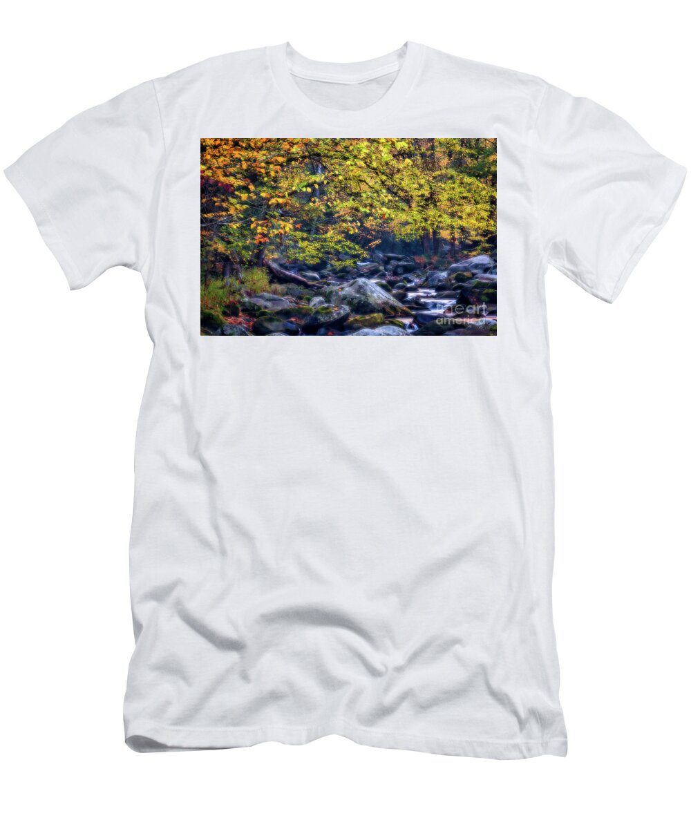 Elkmont Campground T-Shirt featuring the photograph Autumn At Elkmont Campground by Doug Sturgess