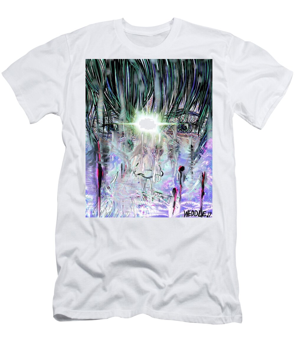 Aware T-Shirt featuring the digital art Aware by Angela Weddle