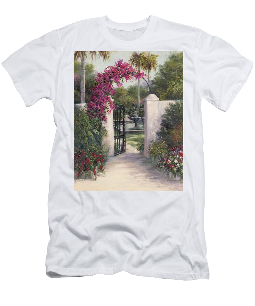 Gate T-Shirt featuring the painting Away From It All by Lynne Pittard