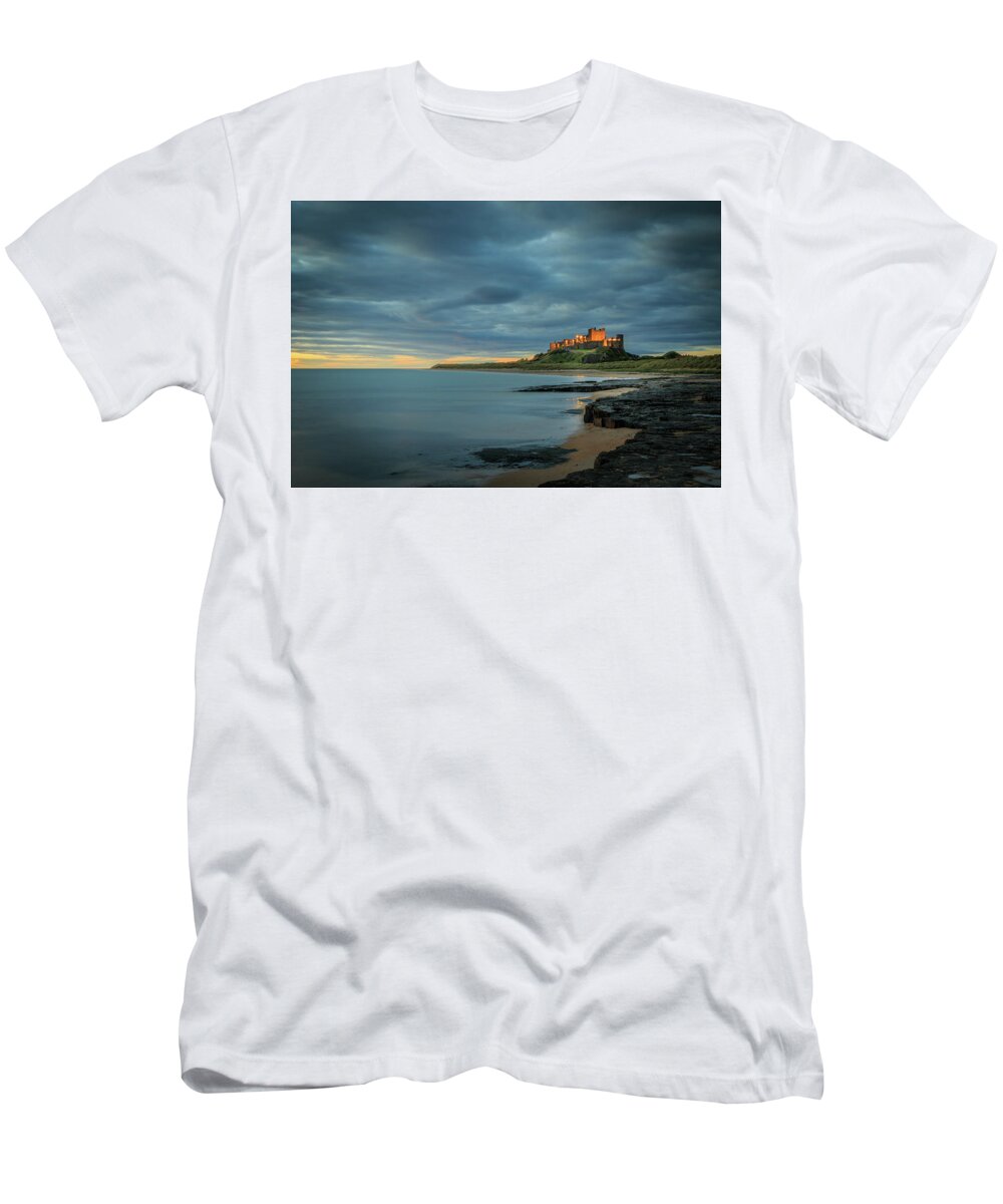 Ancient T-Shirt featuring the photograph Bamburgh castle 01 by Chris Smith