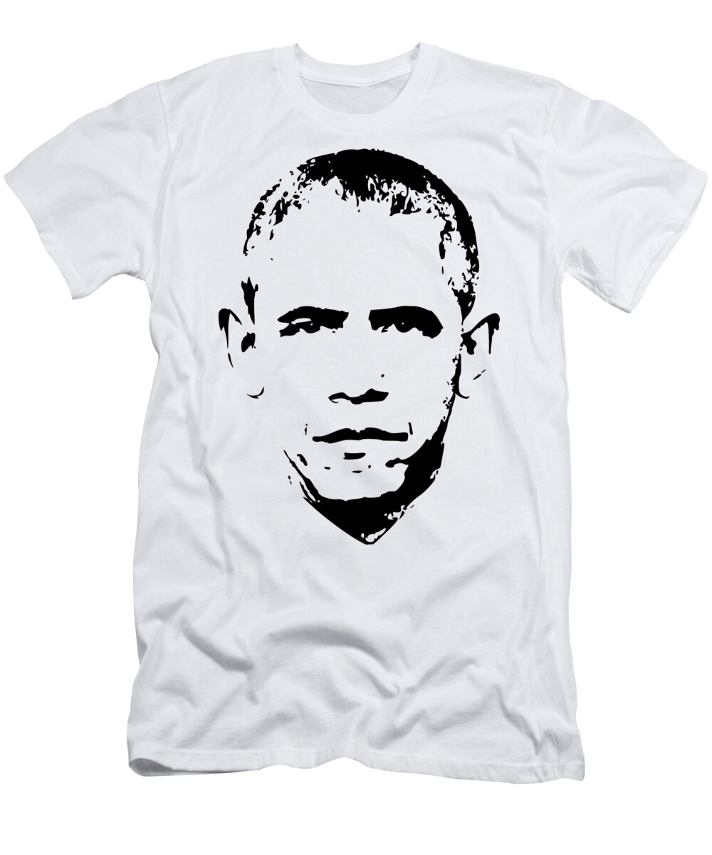 Obama T-Shirt featuring the digital art Barack Obama Minimalistic Pop Art by Megan Miller