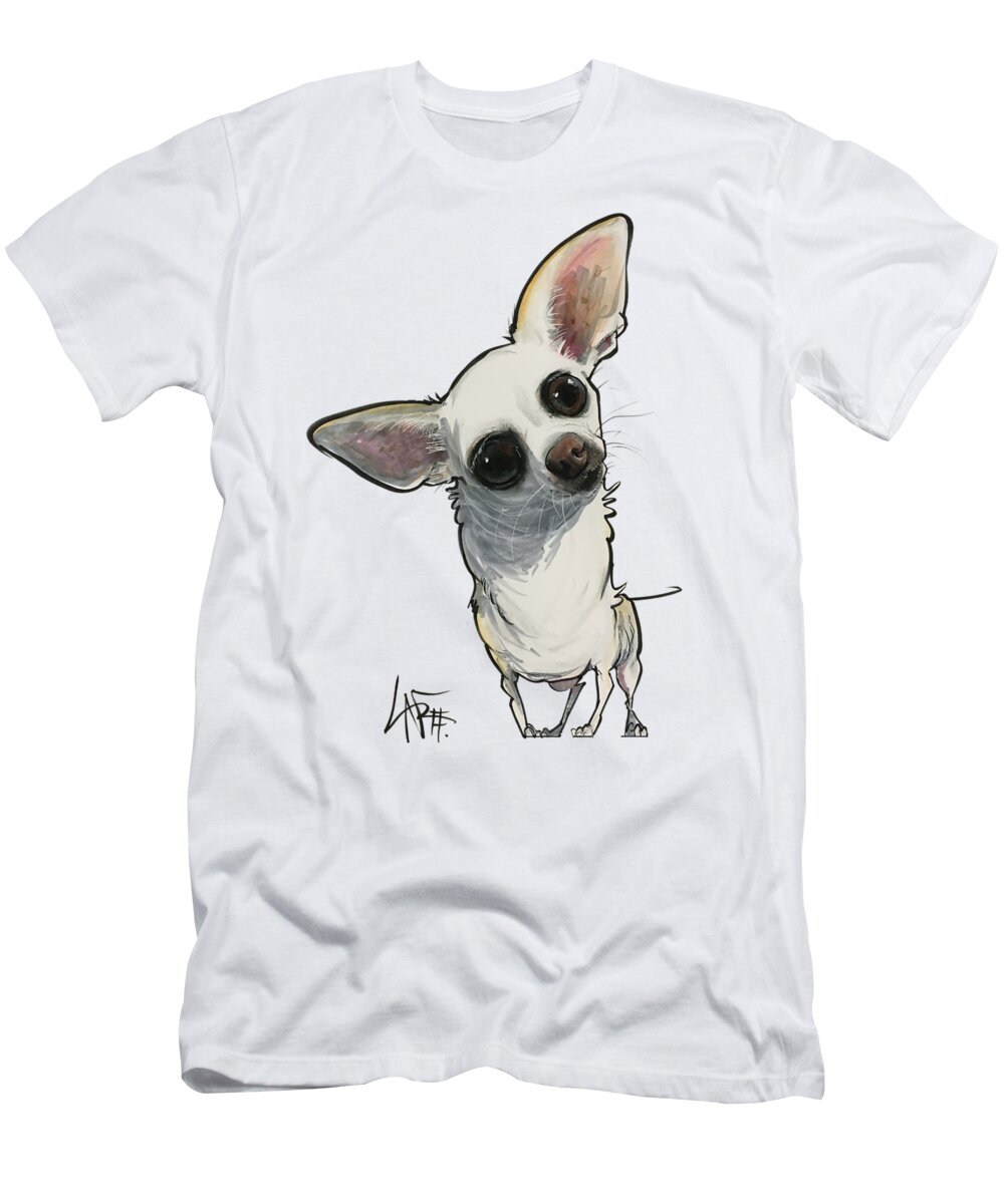 Barnes 4513 T-Shirt featuring the drawing Barnes 4513 by Canine Caricatures By John LaFree