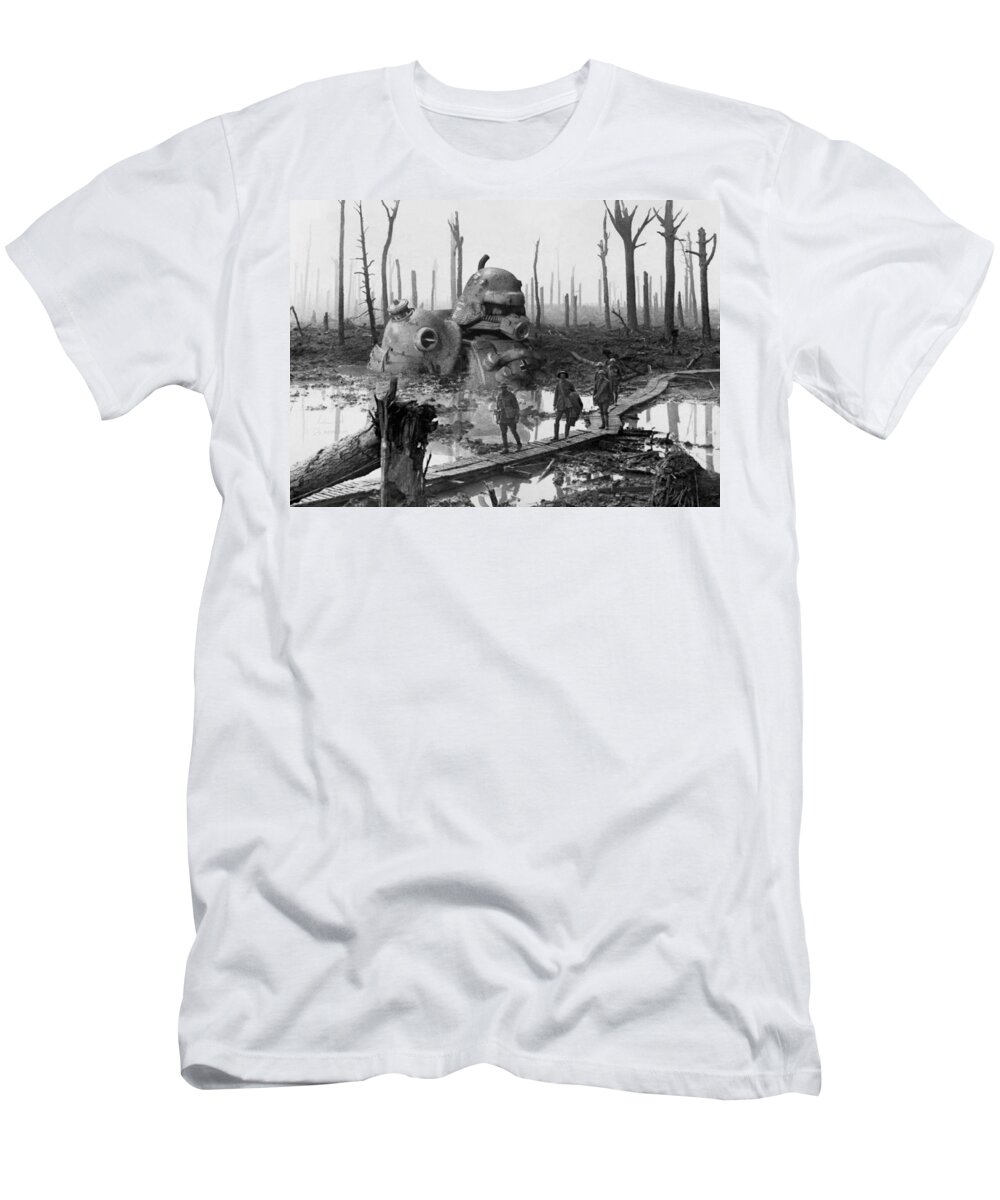 Scifi T-Shirt featuring the digital art Battle of Passchendaele by Andrea Gatti