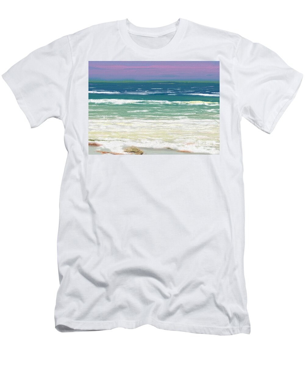 Beach T-Shirt featuring the digital art Bayview Sunday by Julie Grimshaw