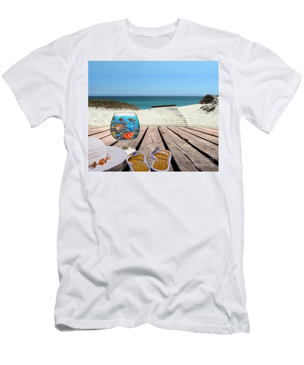 Beach T-Shirt featuring the digital art Beach Life by Kathy Kelly