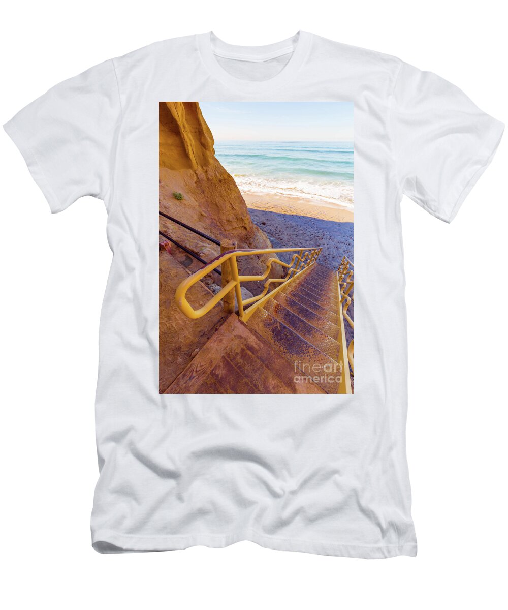 Beach Trail Torrey Pines State Park T-Shirt by Edward Fielding