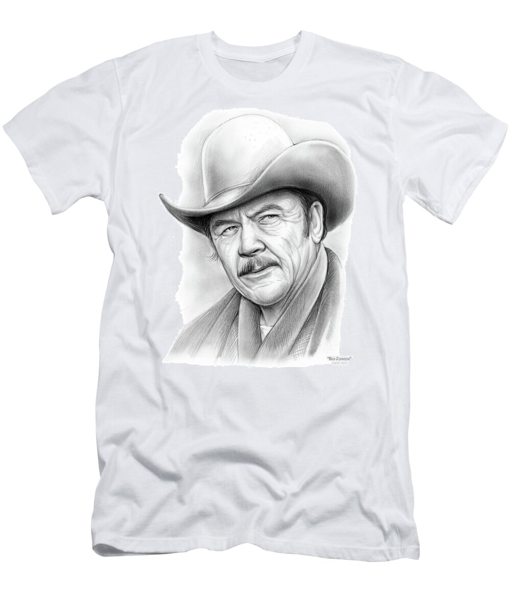 Ben Johnson T-Shirt featuring the drawing Ben Johnson by Greg Joens