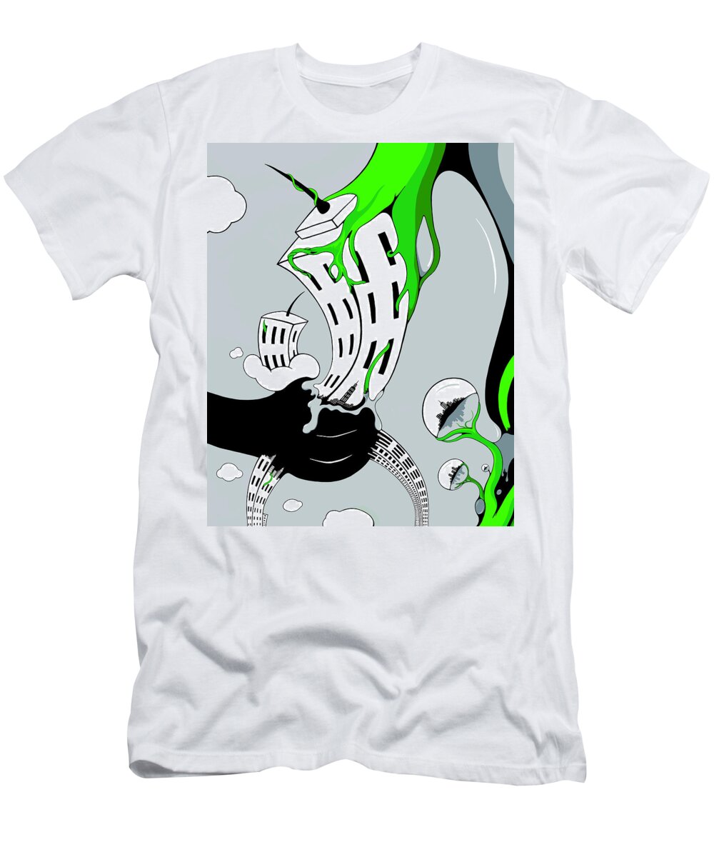 Vine T-Shirt featuring the drawing Bending Reality by Craig Tilley