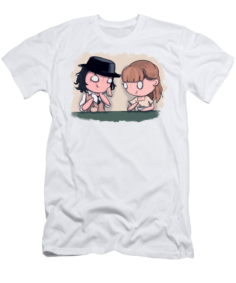 Depp T-Shirt featuring the drawing Benny and Joon by Ludwig Van Bacon