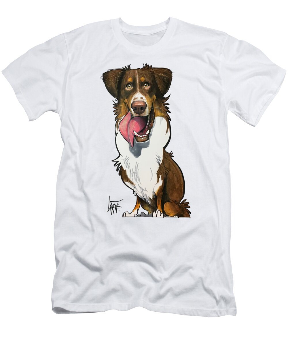Billie 4467 T-Shirt featuring the drawing Biller 4467 by Canine Caricatures By John LaFree