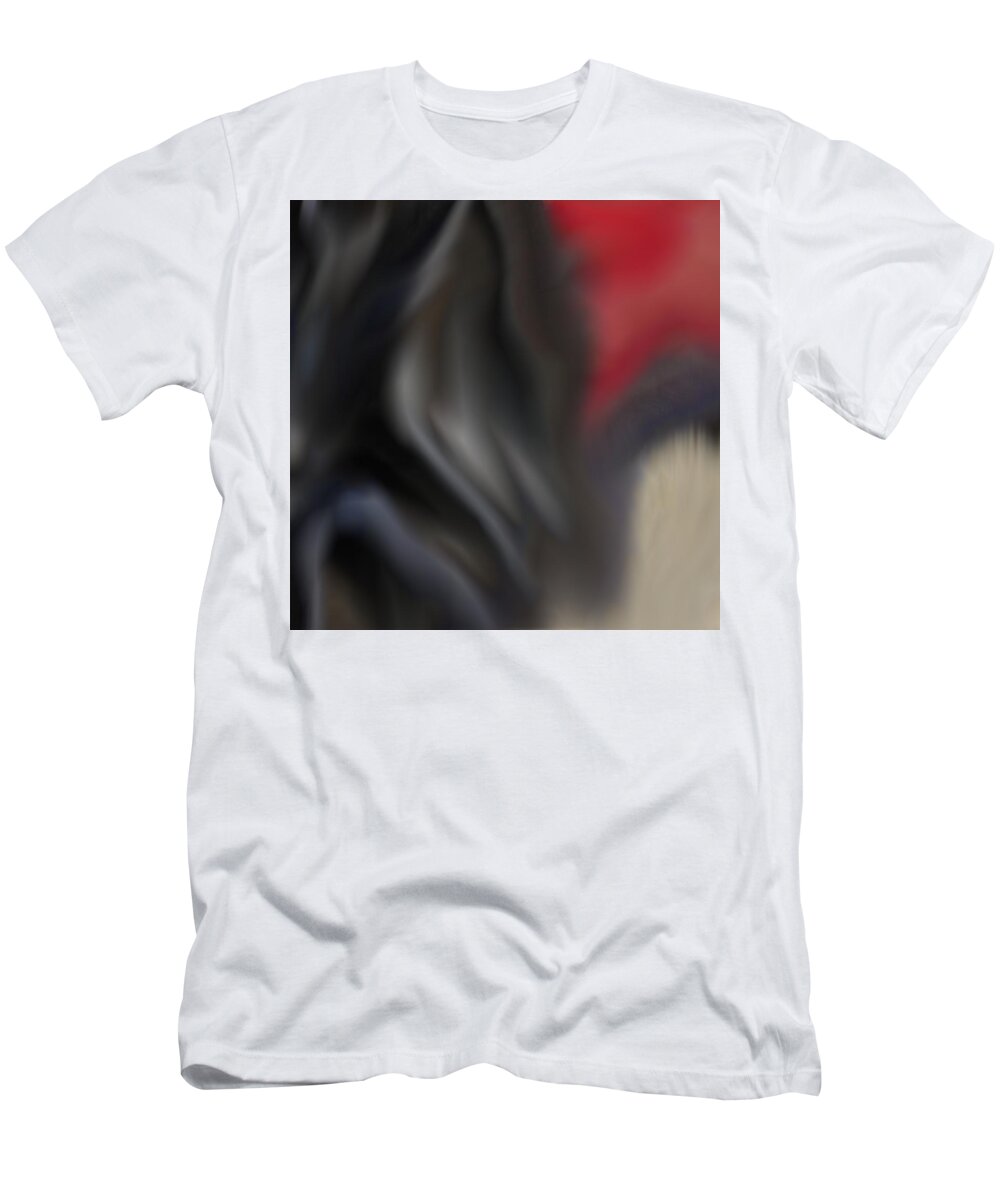 Richard Reeve T-Shirt featuring the digital art Black Dog 2 by Richard Reeve