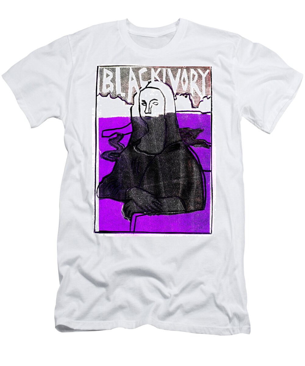 Mona Lisa T-Shirt featuring the relief Black Ivory Mona Lisa 26 by Edgeworth Johnstone