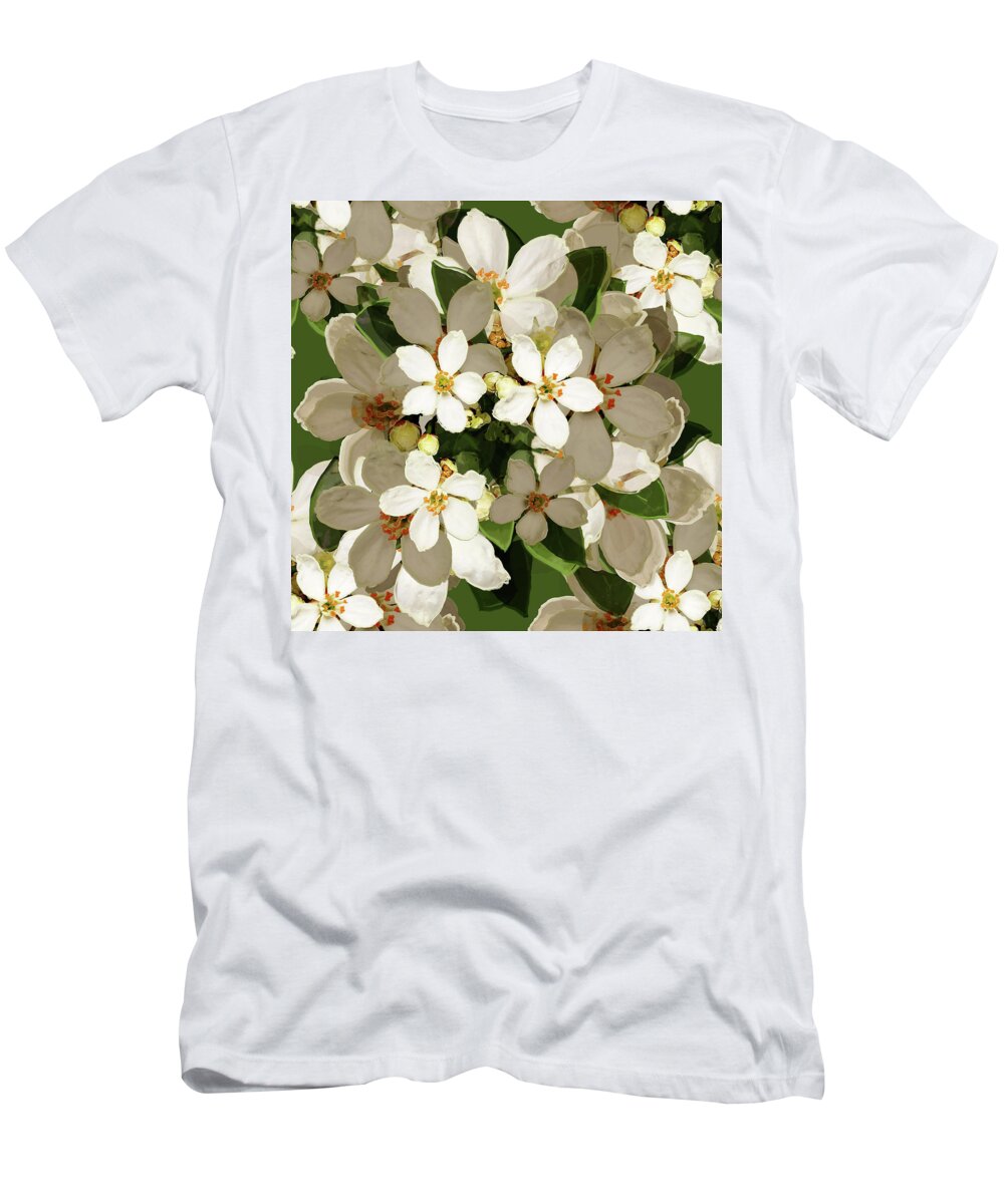Daffodils T-Shirt featuring the mixed media Blossom Flowers by Big Fat Arts