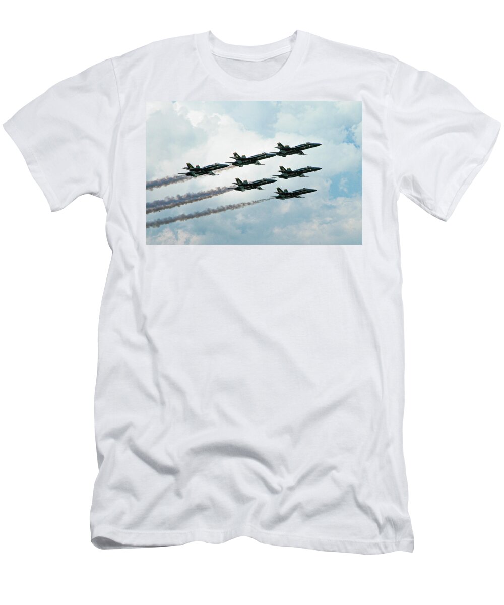 Blue Angels T-Shirt featuring the photograph Blue Angels by Minnie Gallman