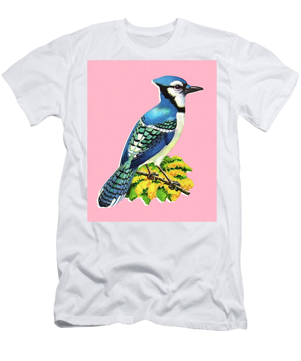 Animal T-Shirt featuring the drawing Blue Jay by CSA Images