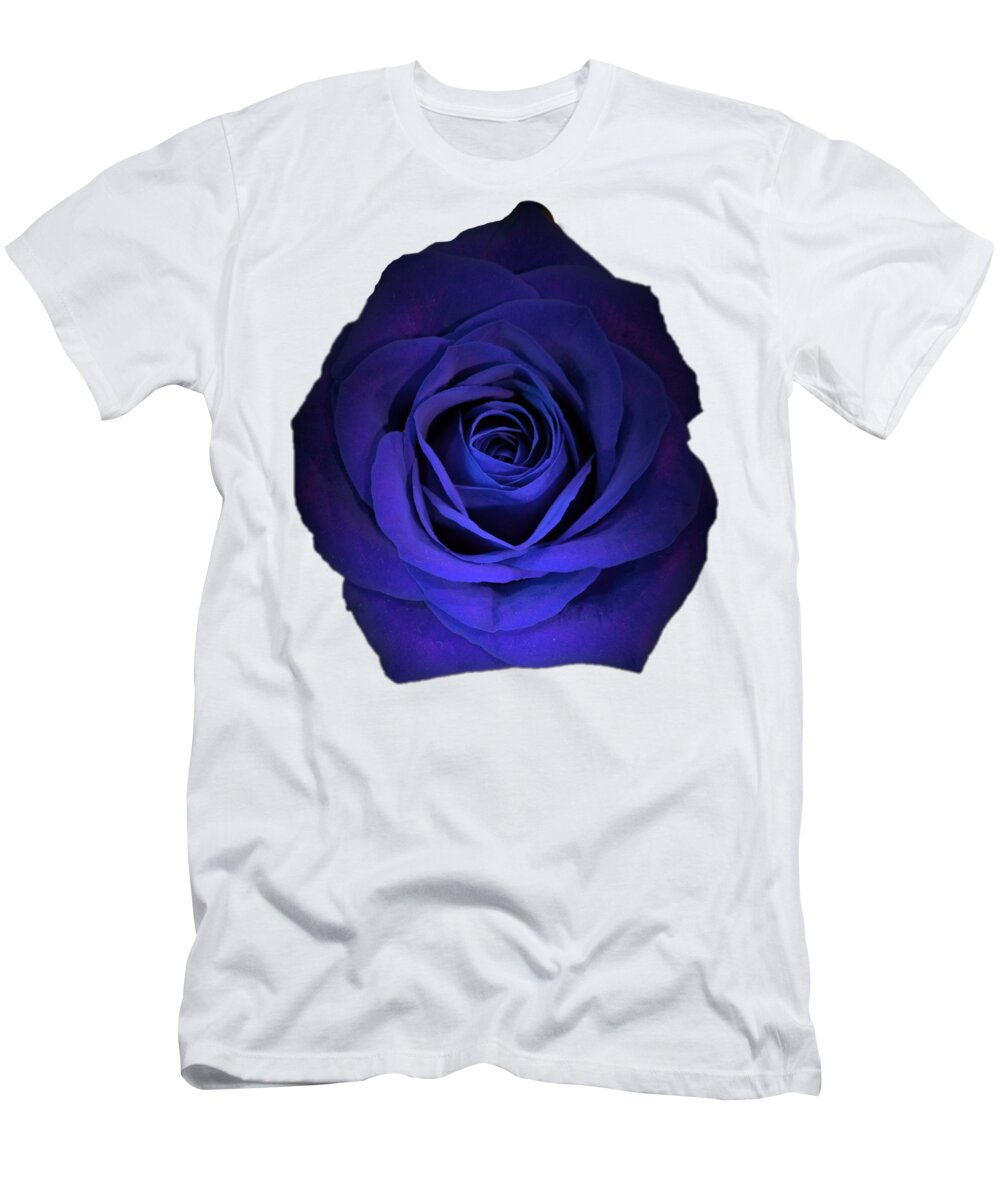 Blue T-Shirt featuring the photograph Blue Rose Flower Photograph Best for Shirts by Delynn Addams