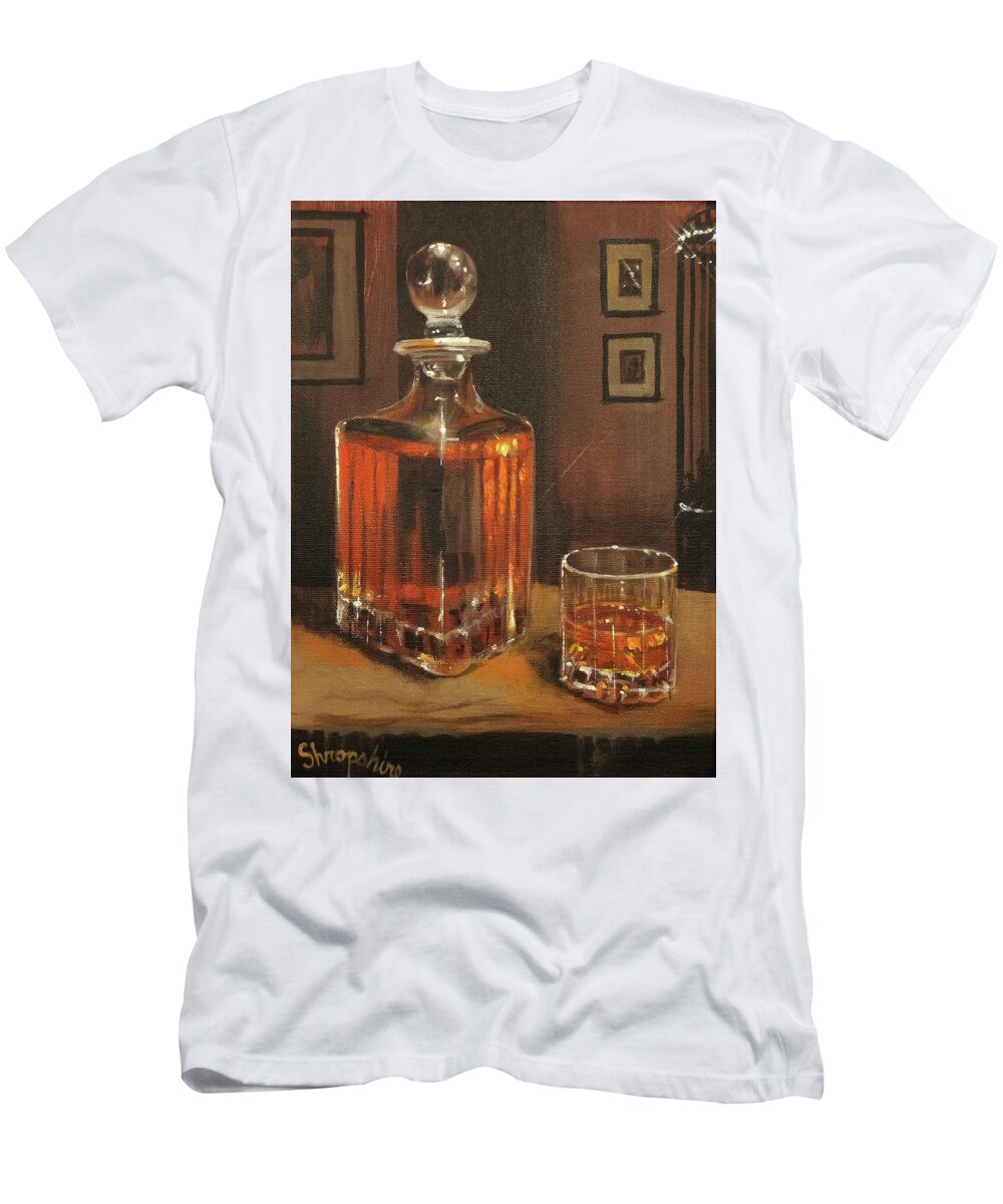 Bourbon T-Shirt featuring the painting Bourbon Break by Tom Shropshire