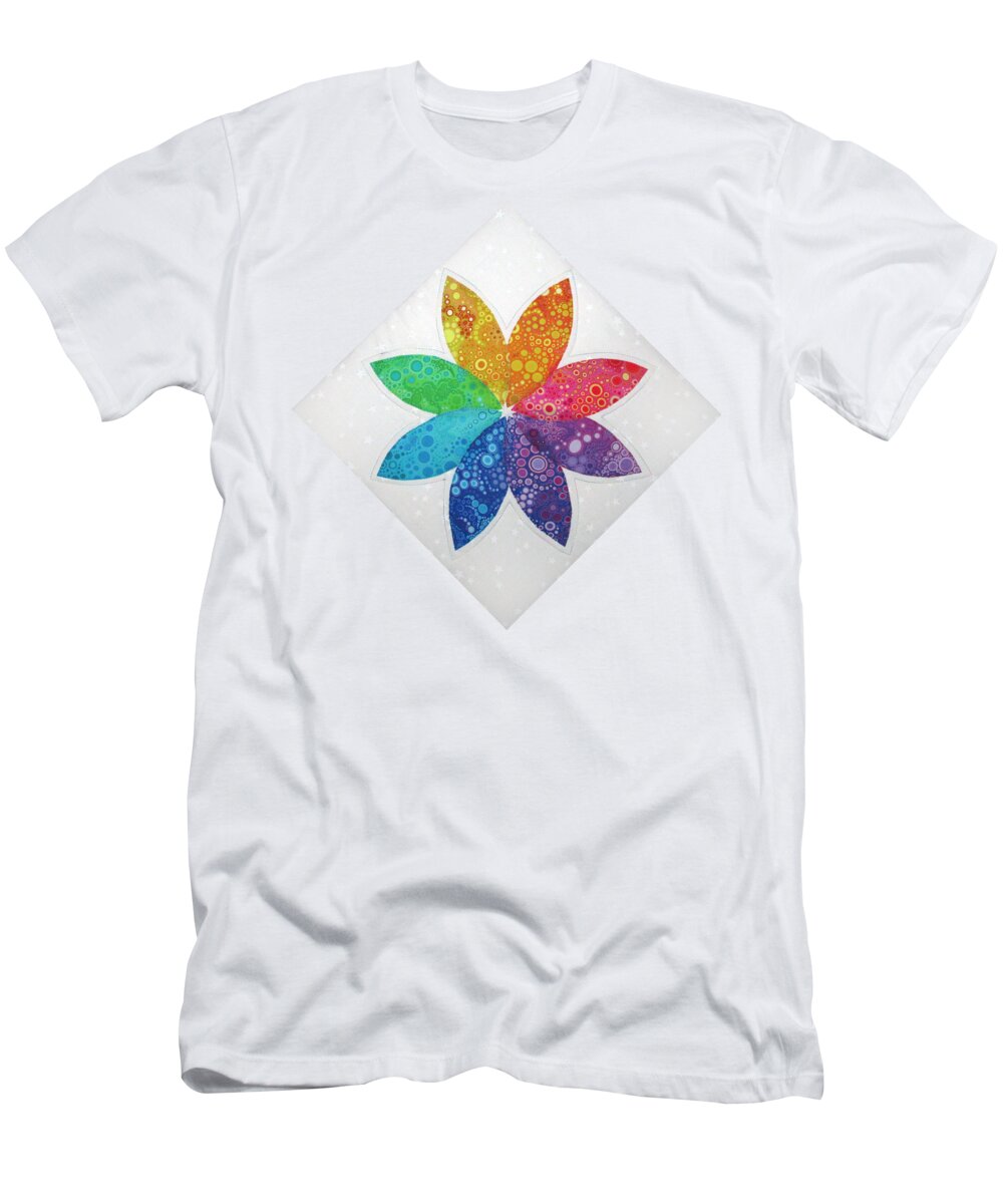 Rainbow T-Shirt featuring the tapestry - textile Breathe - Inhale by Pam Geisel