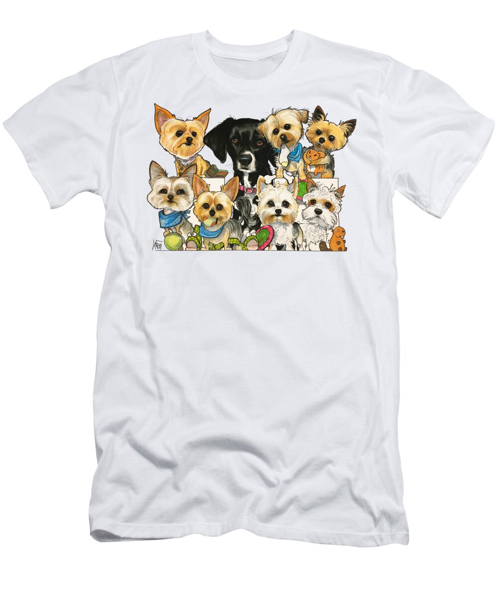 Brown 4449 T-Shirt featuring the drawing Brown 4449 by Canine Caricatures By John LaFree