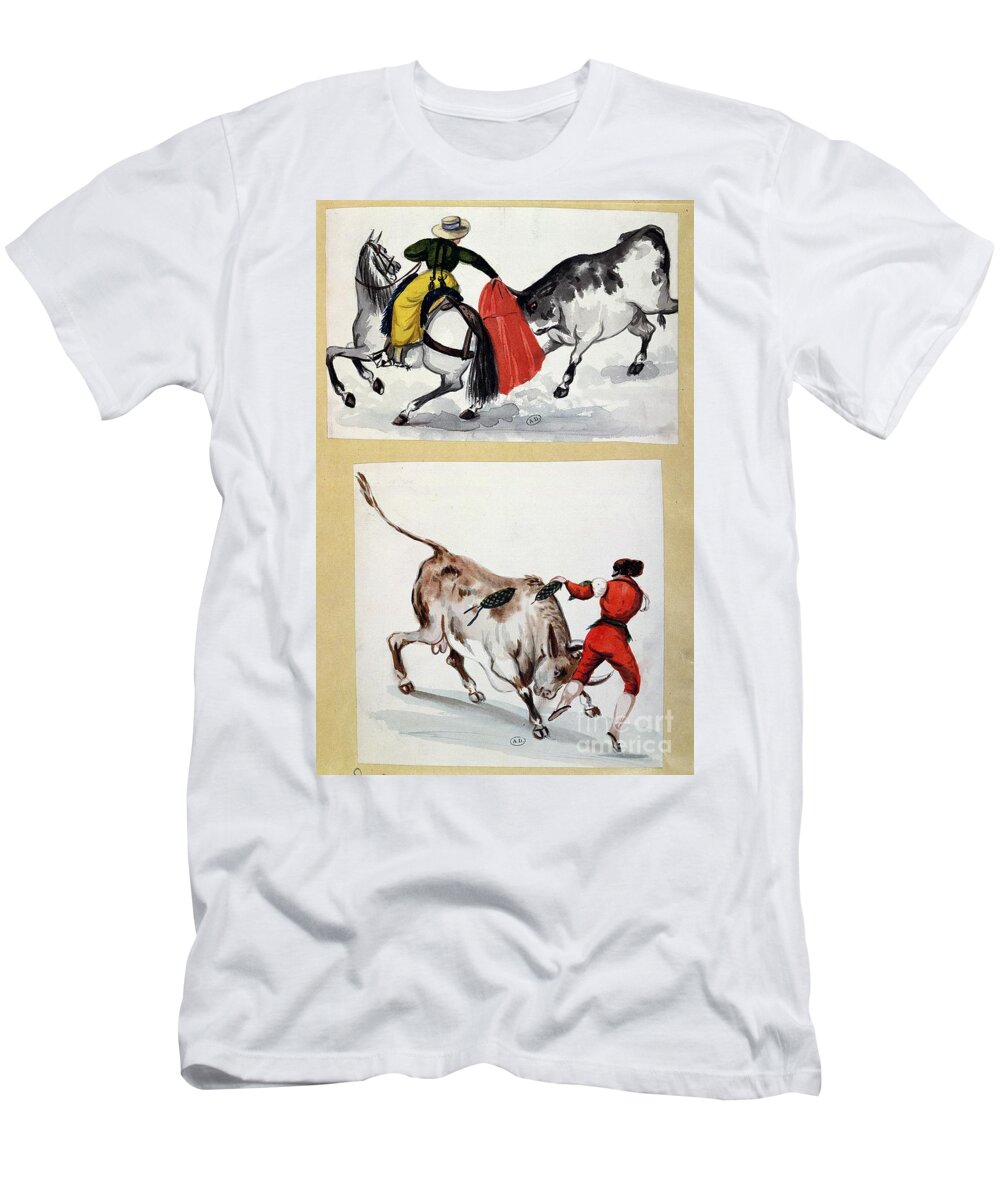 Horse T-Shirt featuring the painting Bullfighters by Spanish School