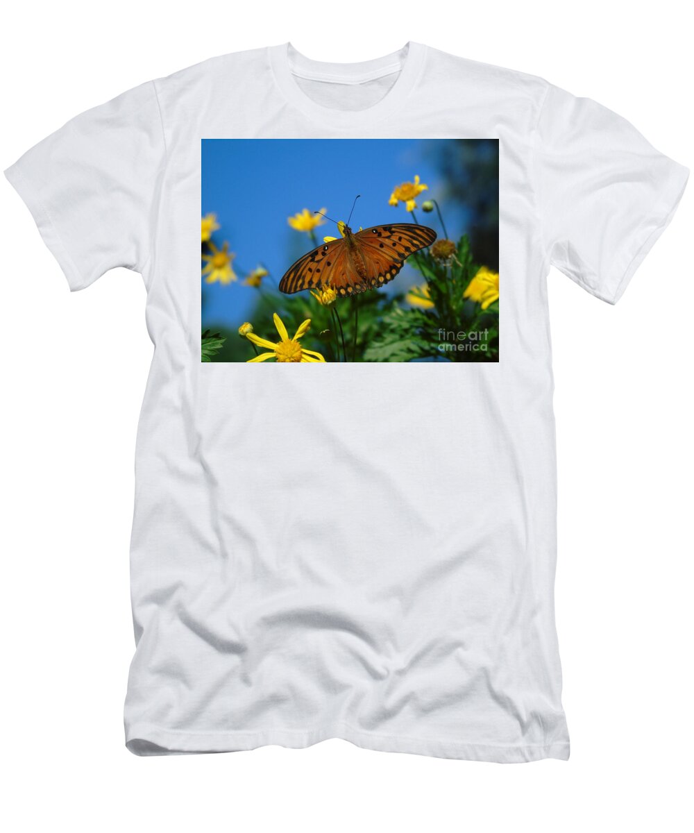Monarch Butterfly T-Shirt featuring the photograph Butterfly In Autumn by Silvana Miroslava Albano
