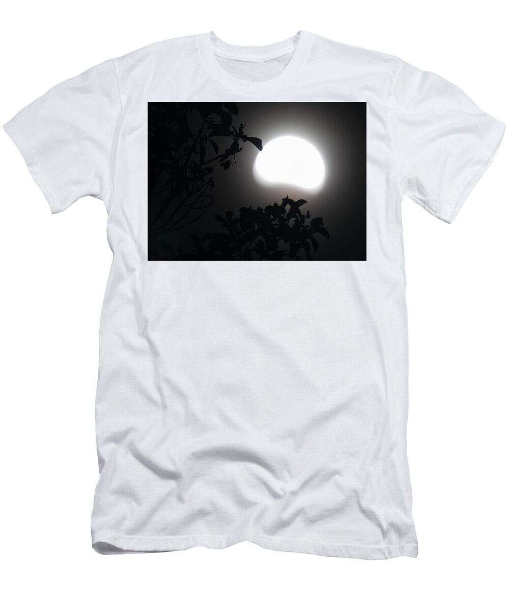 Arbutus T-Shirt featuring the photograph By The Light Of A Partial Moon by Randy Hall
