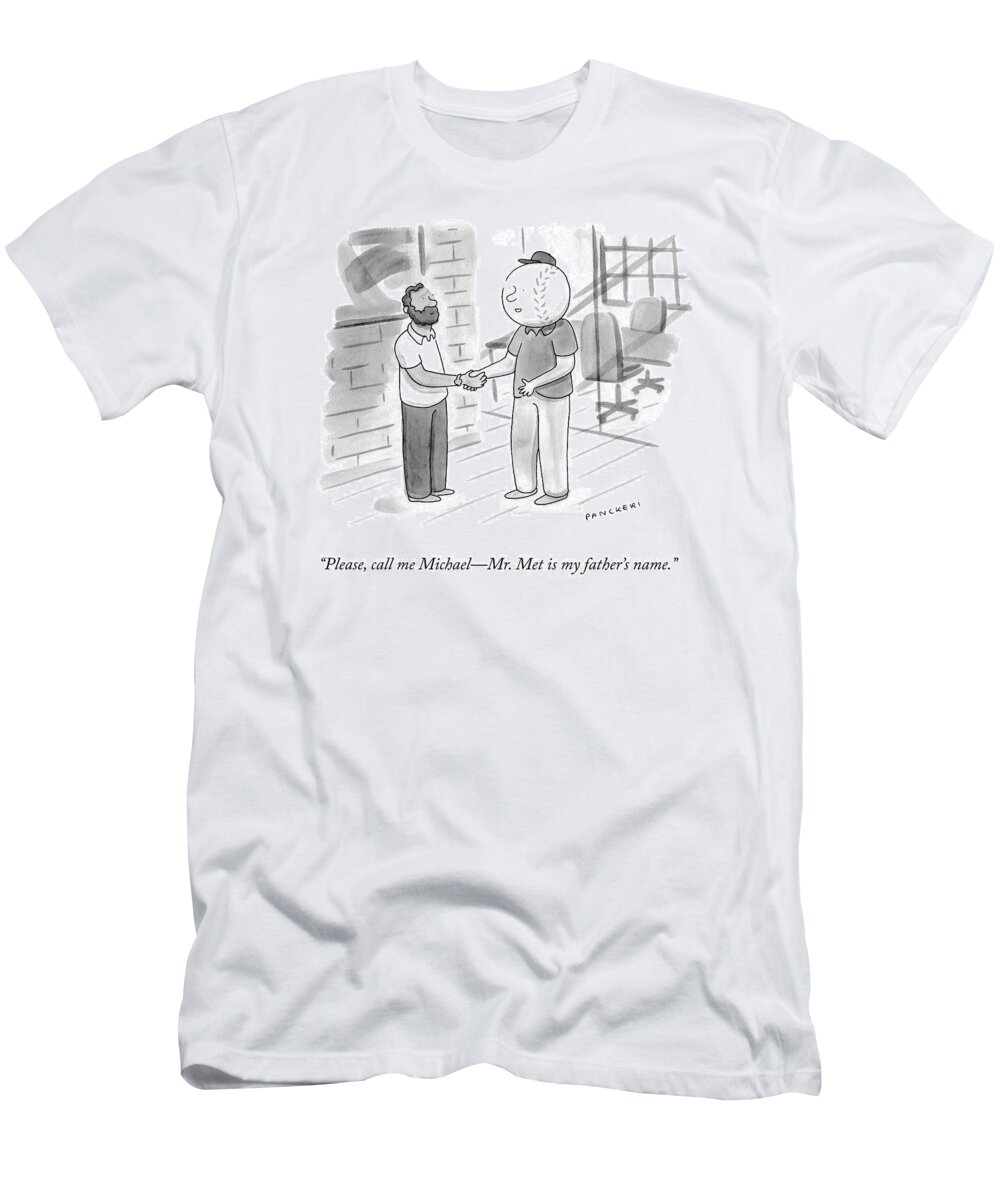“please T-Shirt featuring the drawing Call Me Michael by Drew Panckeri