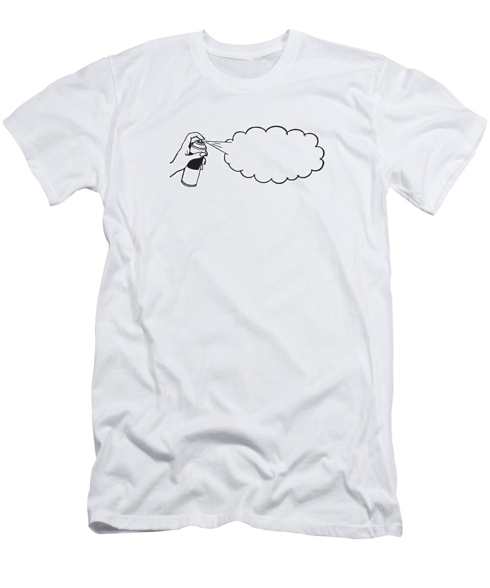 Aerosol T-Shirt featuring the drawing Can Spraying Cloud by CSA Images