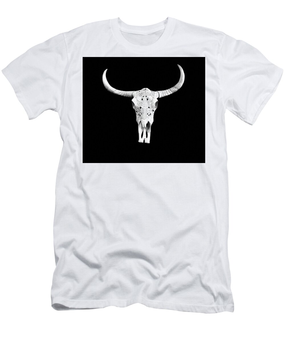Carved Skull T-Shirt featuring the photograph Carved Animal Skull by Andrea Kollo