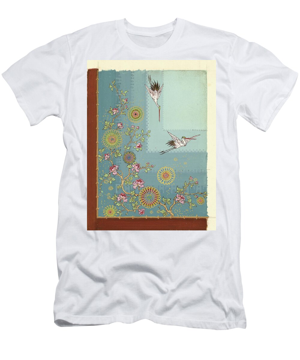  T-Shirt featuring the painting Ceiling Design, Union League by George Herzog