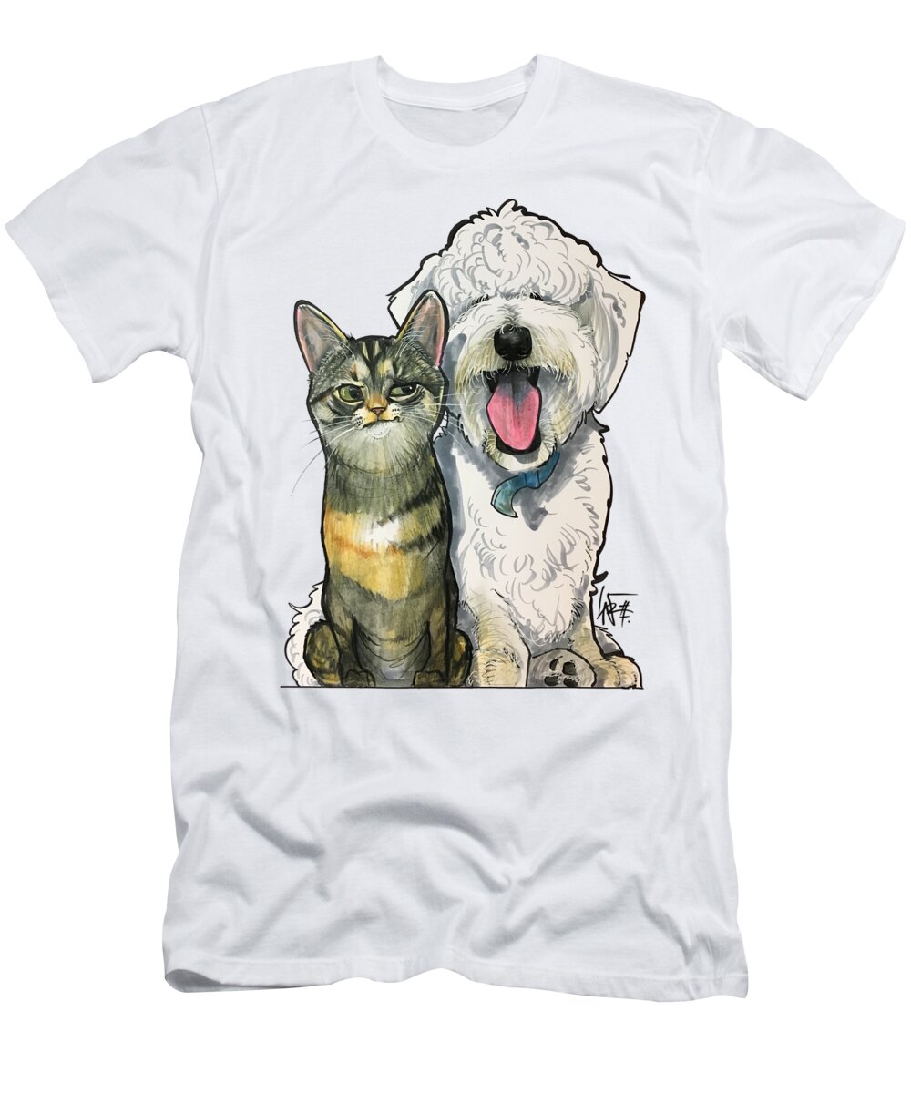 Chase T-Shirt featuring the drawing Chase 4405 by Canine Caricatures By John LaFree