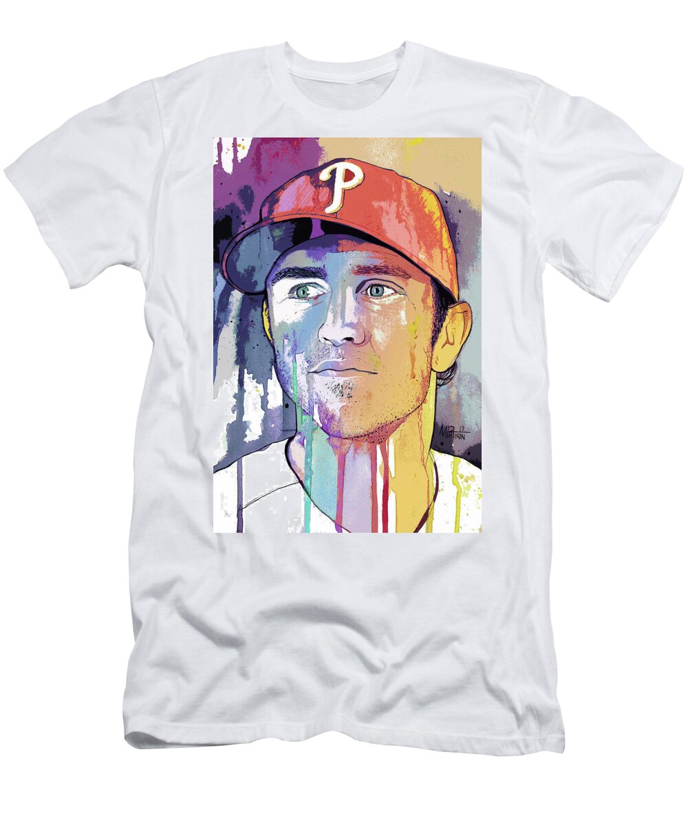 Chase Utley Phillies T-Shirt by Michael Pattison - Pixels