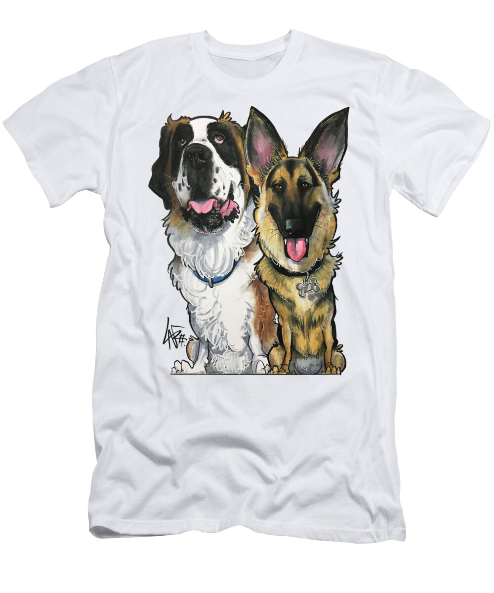 Chester 4253 T-Shirt featuring the drawing Chester 4253 by Canine Caricatures By John LaFree