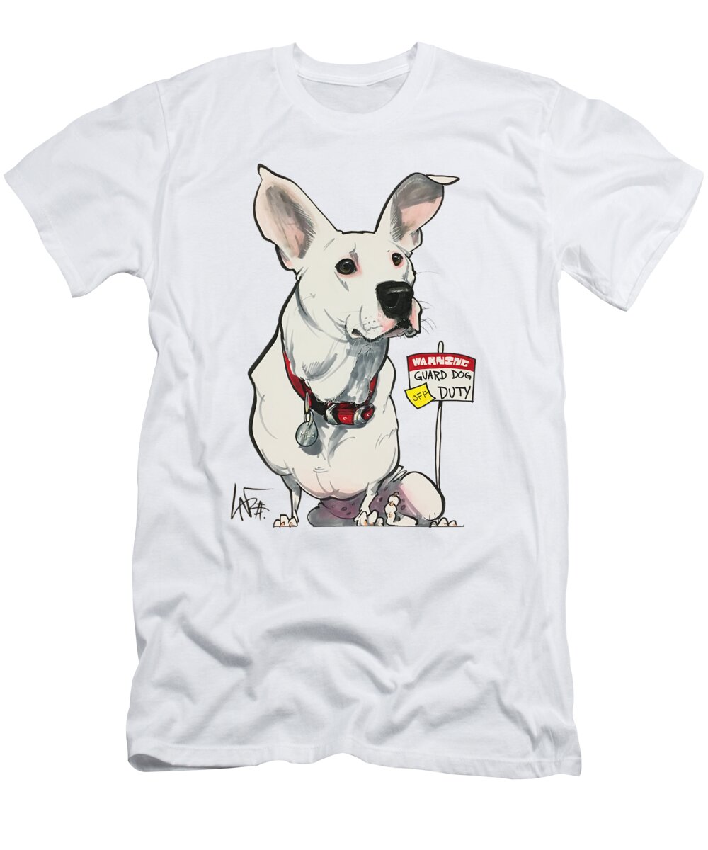 Chester 4515 T-Shirt featuring the drawing Chester 4515 by Canine Caricatures By John LaFree