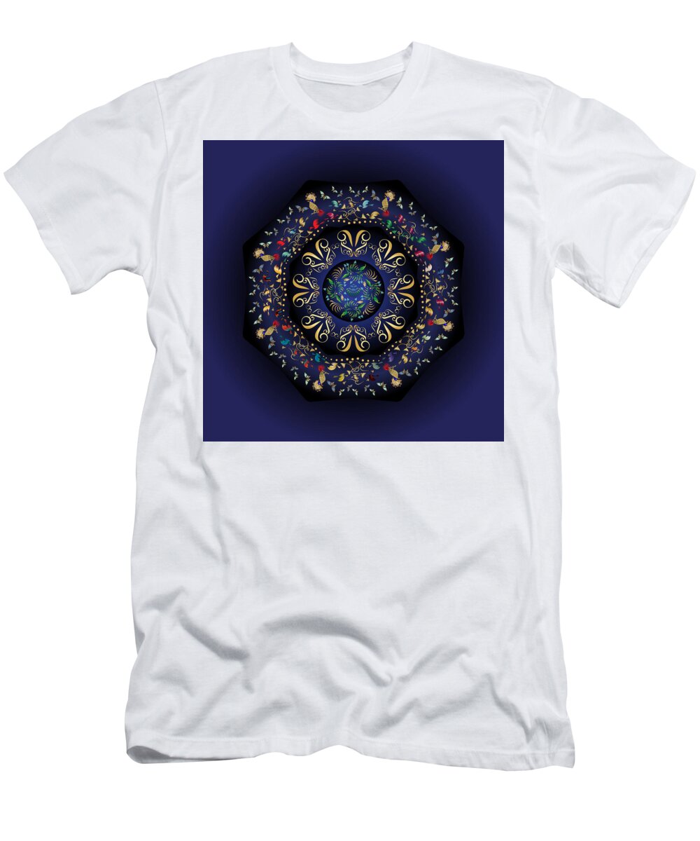 Mandala T-Shirt featuring the digital art Circumplexical No 3797 by Alan Bennington