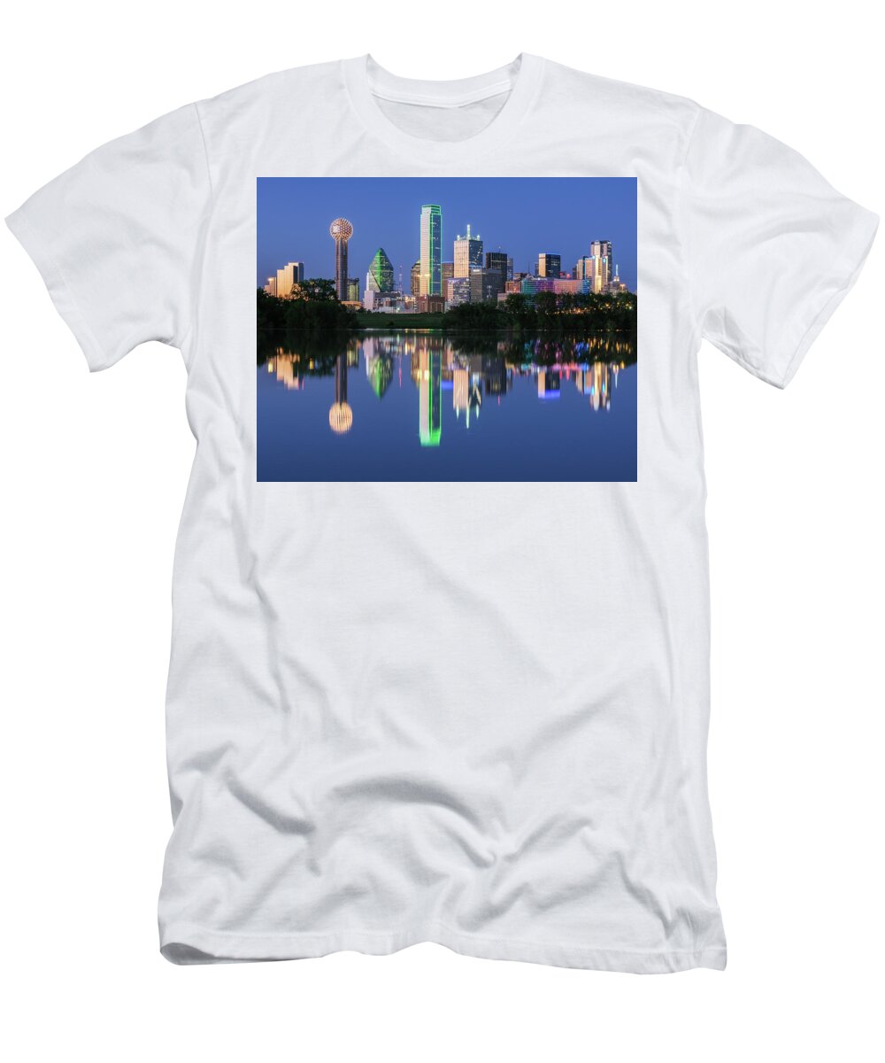 Dallas T-Shirt featuring the photograph City of Dallas, Texas Reflection by Robert Bellomy