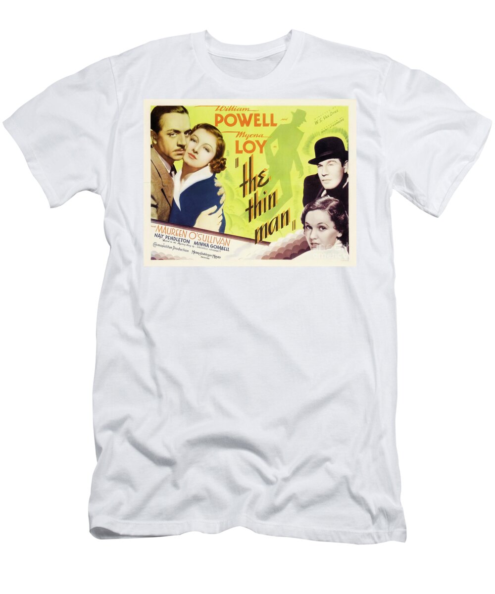 William T-Shirt featuring the painting Classic Movie Poster - The thin Man by Esoterica Art Agency