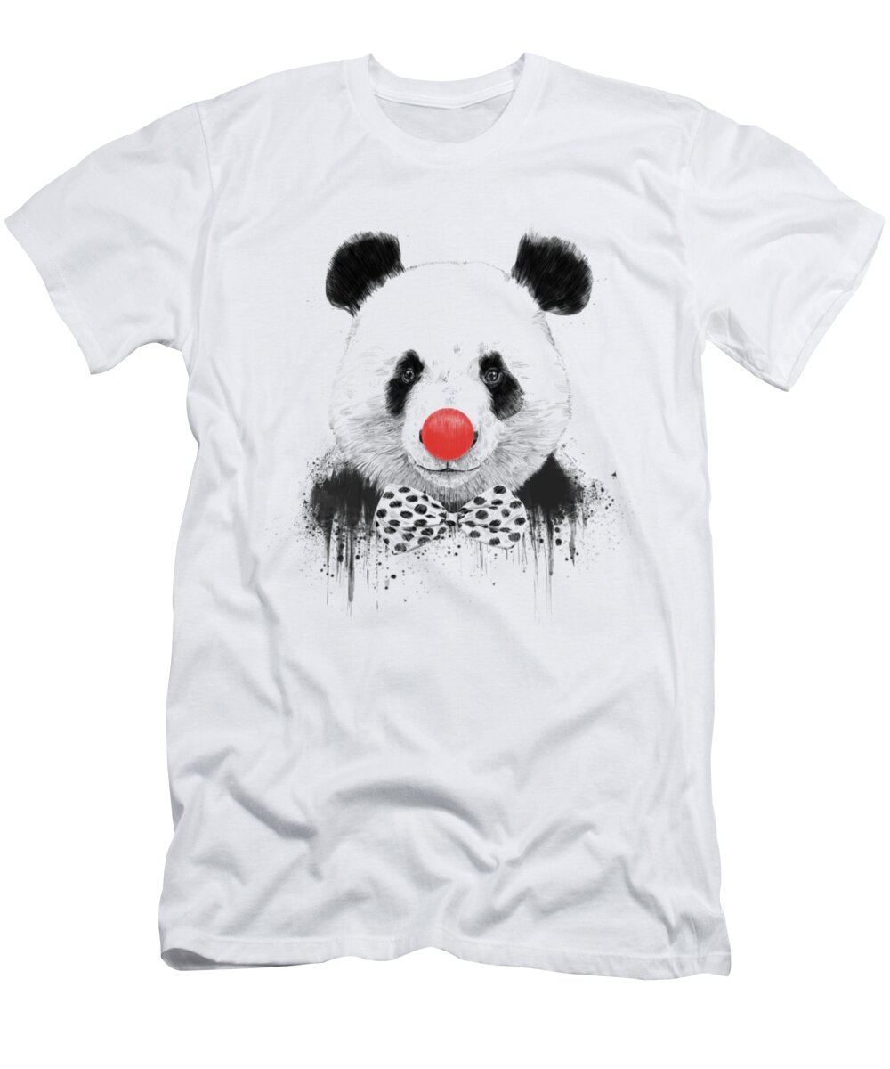 Panda T-Shirt featuring the mixed media Clown panda by Balazs Solti