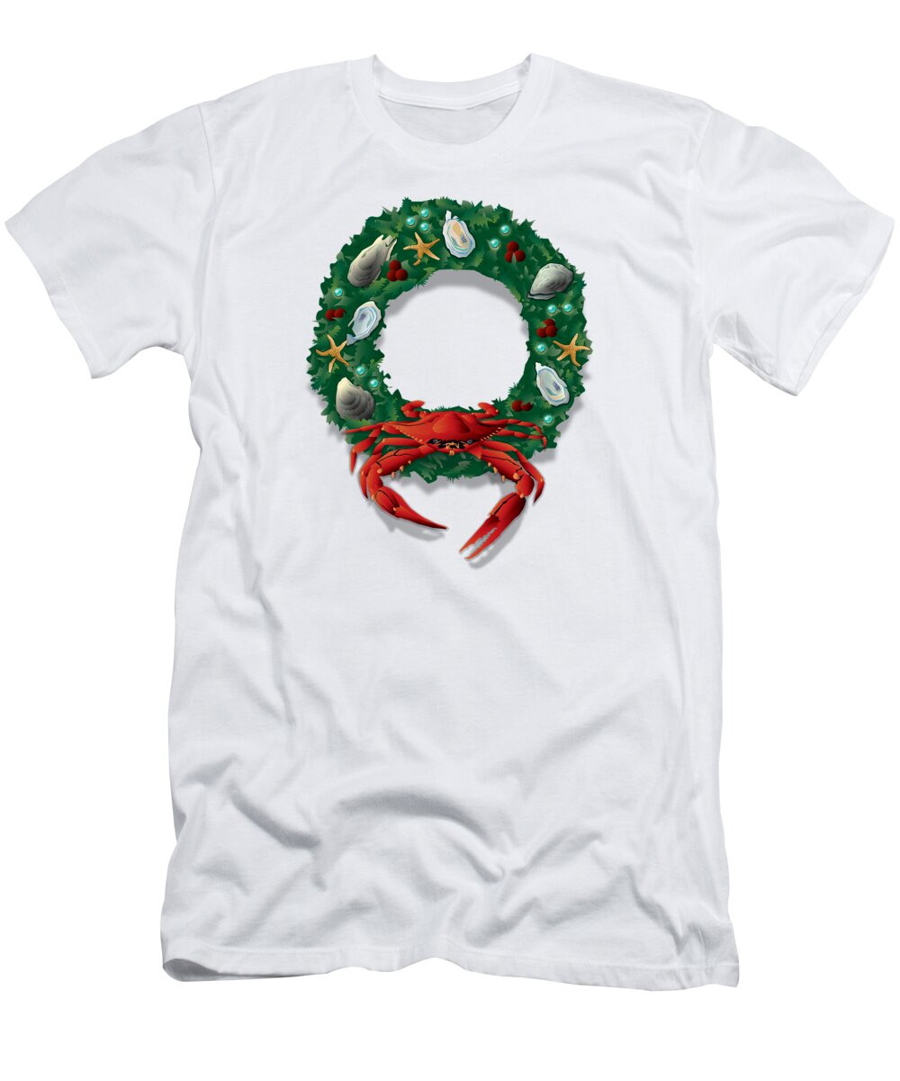 Coastal Crab Wreath T-Shirt for Sale by Joe Barsin