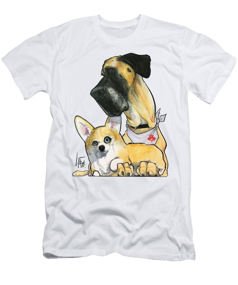 Coburn T-Shirt featuring the drawing Coburn 4414 by Canine Caricatures By John LaFree