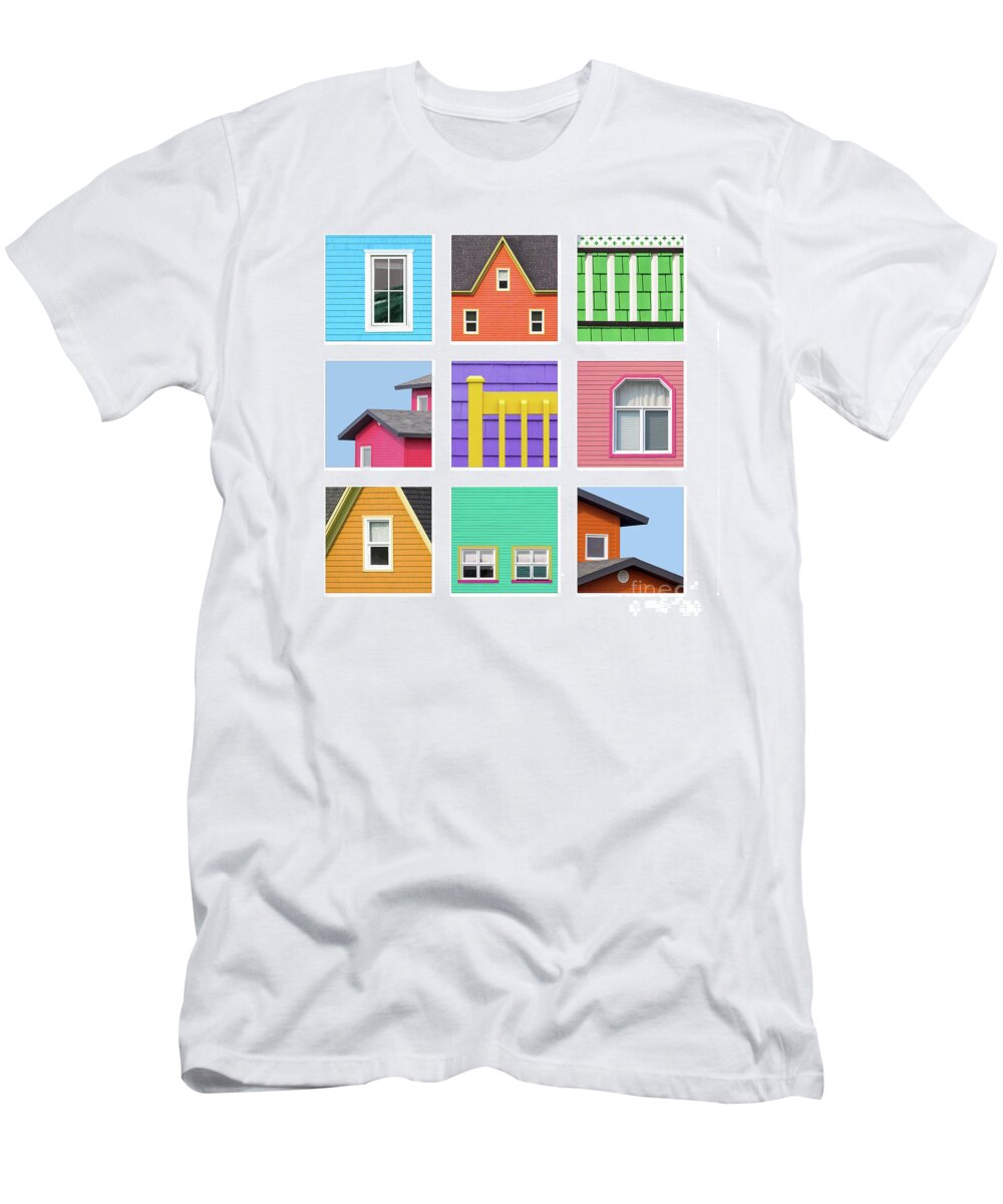 Style T-Shirt featuring the photograph Collage of details of the colourful houses of the Magdalen Islan by Jane Rix