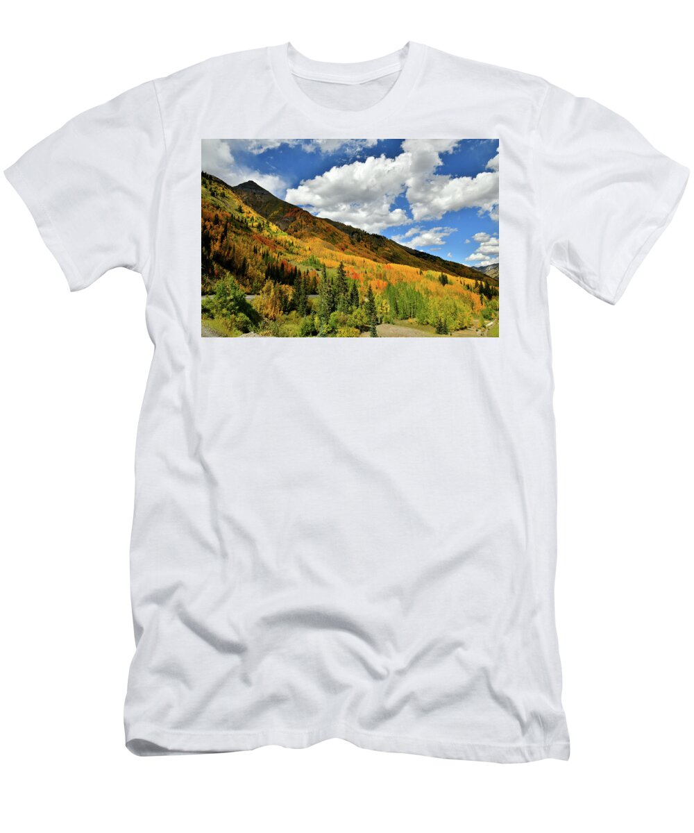  T-Shirt featuring the photograph Color in the Spotlight at Red Mountain Pass by Ray Mathis