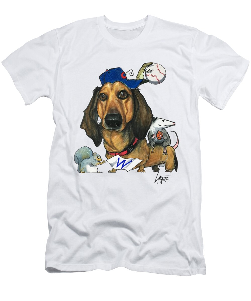 Colravy 4748 T-Shirt featuring the drawing Colravy 4748 by Canine Caricatures By John LaFree