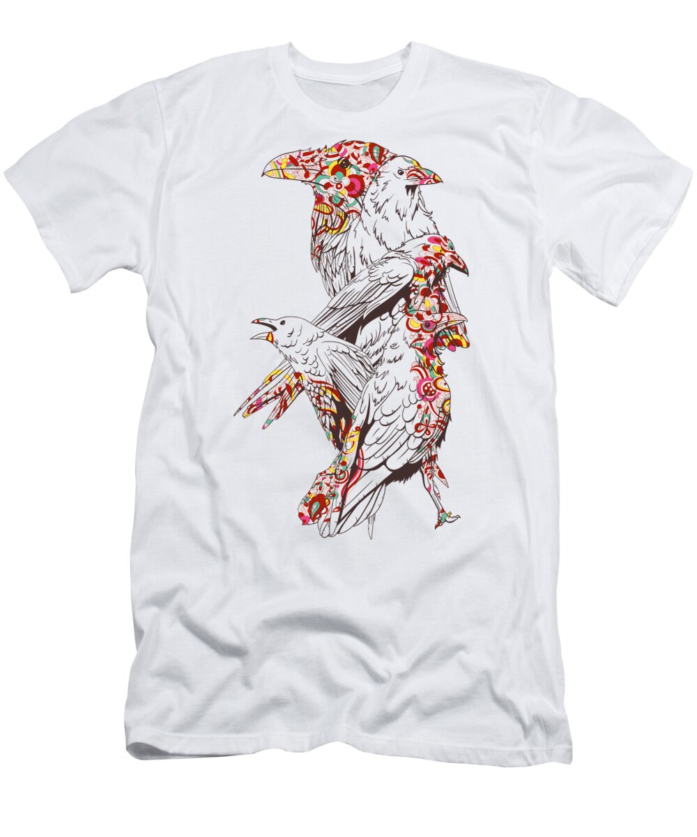 Bird T-Shirt featuring the digital art Cool Bird Illustration by Matthias Hauser
