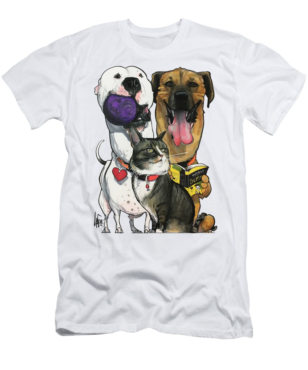 Corey T-Shirt featuring the drawing Corey 4417 by Canine Caricatures By John LaFree