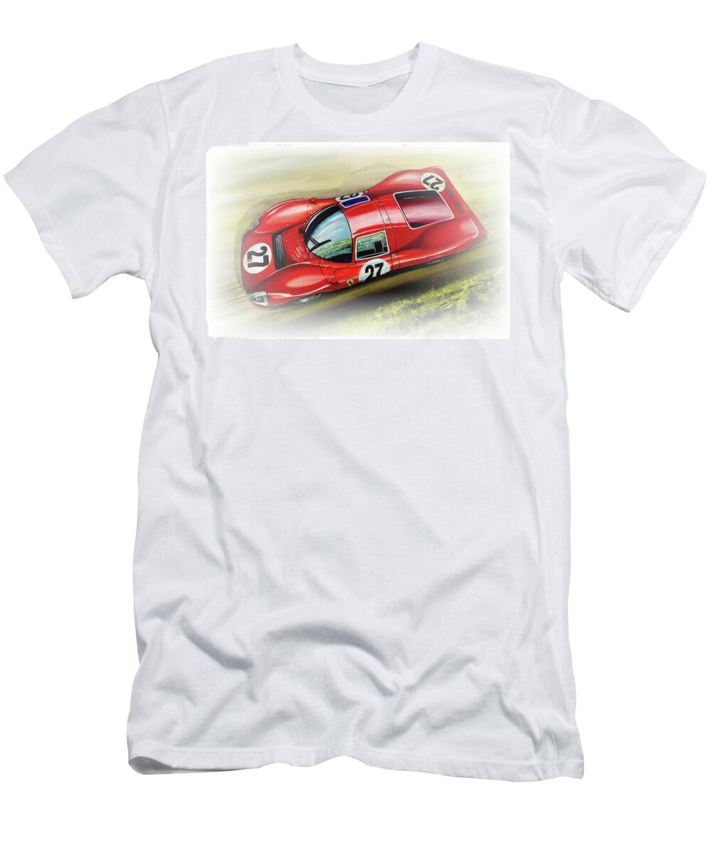 Ferrari T-Shirt featuring the painting Curvy Beauty by Simon Read
