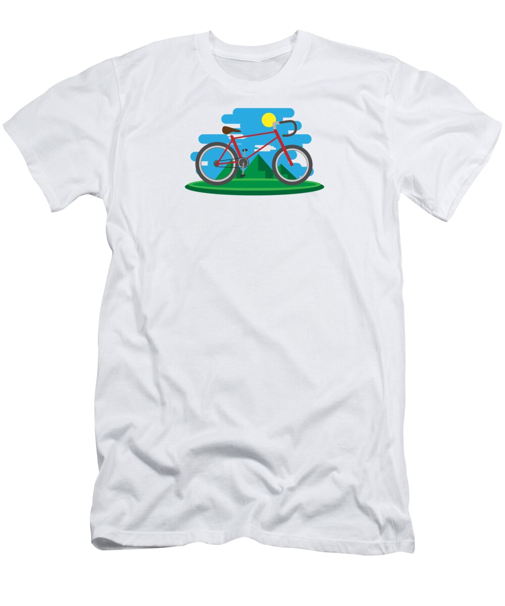 Mountain-bike T-Shirt featuring the digital art Cycling Forever Bicycle Enthusiast by Mister Tee