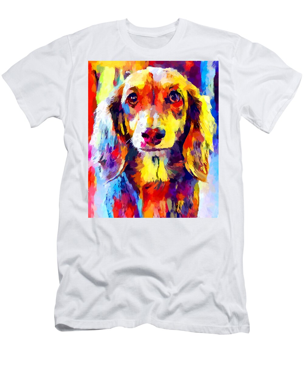 Dachshund T-Shirt featuring the painting Dachshund 5 by Chris Butler