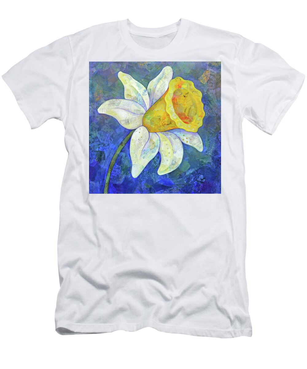 Daffodil T-Shirt featuring the painting Daffodil Festival I by Shadia Derbyshire